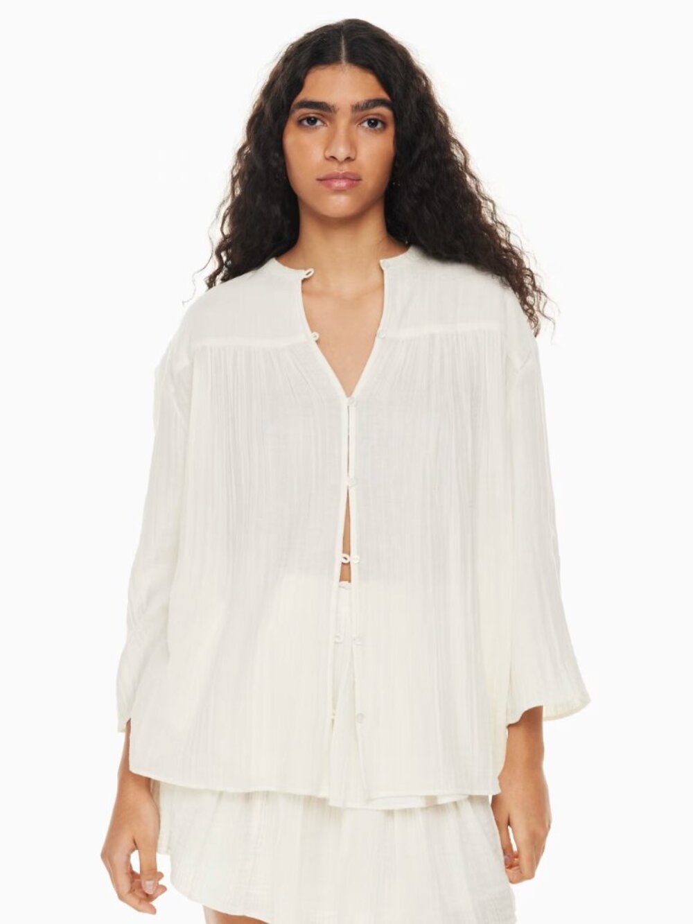 Aritzia x Little Moon - Sophia Blouse - Light Birch - Small
